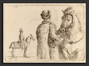 Stefano Della Bella (Italian, 1610 - 1664), Polish Attendant Holding the Bridle of a Horse, etching