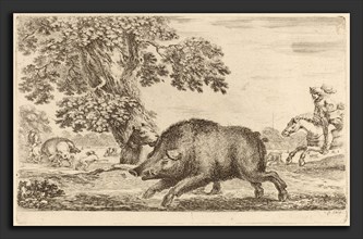Stefano Della Bella (Italian, 1610 - 1664), Bear Running to the Left, etching on laid paper