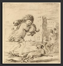 Stefano Della Bella (Italian, 1610 - 1664), Child Holding a Puppy, etching on laid paper [restrike]