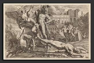 Pietro Testa (Italian, 1612 - 1650), Achilles Dragging the Body of Hector, etching