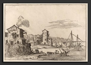 Ercole Bazicaluva (Italian, c. 1610 - 1661 or after), Rustic Seaport, 1638, etching on laid paper