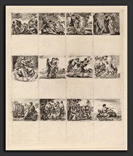 Stefano Della Bella (Italian, 1610 - 1664), Mythological Playing Cards, 1644, 12 etchings on one