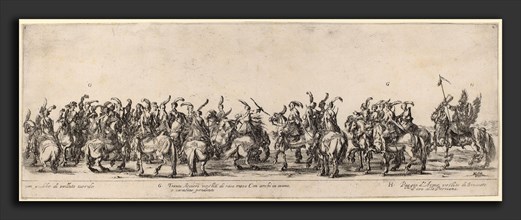 Stefano Della Bella (Italian, 1610 - 1664), Thirty Archers and Pages, 1633, etching