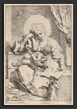 Simone Cantarini (Italian, 1612 - 1648), The Virgin and Child with a Bird, etching