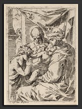 Simone Cantarini (Italian, 1612 - 1648), The Virgin and Child with Saint John, etching