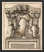 Carlo Antonio Buffagnotti (Italian, c. 1660 - after 1710), Architectural Motif with Three Shields,