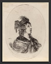 Stefano Della Bella (Italian, 1610 - 1664), Woman in a Feathered Turban, Turned to the Right,