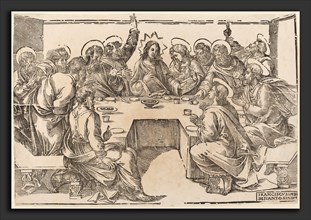 Francesco Denanto (Italian, active c. 1532), The Last Supper, woodcut
