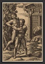 Marcantonio Raimondi after Raphael (Italian, c. 1480 - c. 1534), Hercules and Antaeus, after 1520,