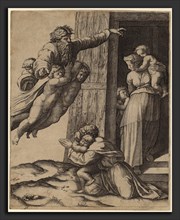 Marcantonio Raimondi after Raphael (Italian, c. 1480 - c. 1534), God Appearing to Noah, engraving
