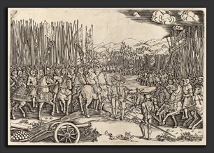 Master NA.DAT with the Mousetrap (Italian, active c. 1512), The Two Armies at the Battle of