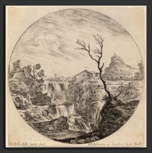 Stefano Della Bella (Italian, 1610 - 1664), Waterfall with Three Tiers, 1646, etching