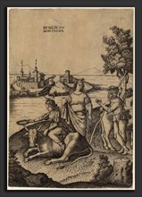 Benedetto Montagna (Italian, c. 1480 - 1555 or 1558), The Rape of Europa, c. 1515-1520, engraving