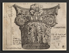 Master PS (Italian (?), active 1535-1537), Capital from the Colosseum, Rome, 1537, engraving
