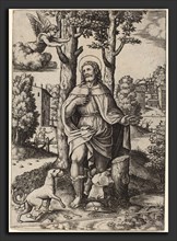 Master of the Die after Follower of Raphael (Italian, active c. 1532), Saint Roch, engraving