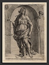 Master I.I.CA (Italian, active c. 1500-1520), Justice, c. 1520, engraving