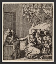 Giovanni Battista Fontana (Italian, c. 1524 - 1587), The Birth of the Virgin, etching on laid paper