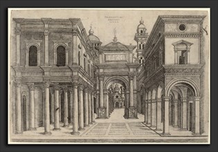 Attributed to Zoan Andrea after Donato Bramante (Italian, active c. 1475-1519), A Street with