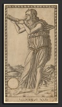 Master of the E-Series Tarocchi (Italian, active c. 1465), Melpomene, c. 1465, engraving with