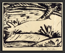 Otto MÃ¼ller, Landscape with Tree and Water (Landschaft mitBaum und Wasser), German, 1874 - 1930, c