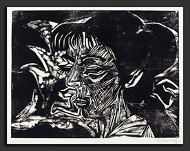 Ernst Ludwig Kirchner, Fanny Wocke, German, 1880 - 1938, 1916, woodcut in black on blotting paper