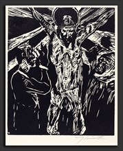 Lovis Corinth, The Crucifixion (Christus am Kreuz), German, 1858 - 1925, 1919, woodcut
