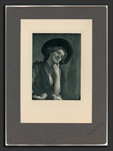Charles I. Berg, Coquette, American, 1856 - 1926, 1901, photogravure in blue on chine collé mounted