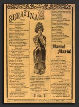 José Guadalupe Posada, Serafina, Mexican, 1851 - 1913, 1914?, metalcut on yellow newsprint