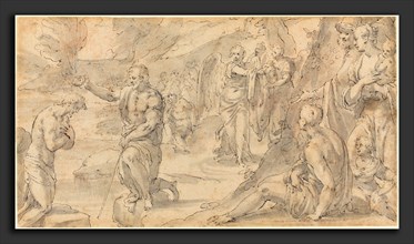 Friedrich Sustris (German, c. 1540 - 1599), The Baptism of Christ, probably 1580s, pen and black