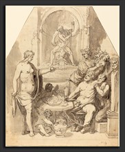 Johann Matthias Kager (German, 1575 - 1634), Without Ceres and Bacchus, Venus Freezes, 1590s, pen