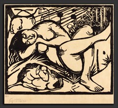 Franz Marc, Sleeping Shepherdess (Schlafende Hirtin), German, 1880 - 1916, 1912, woodcut
