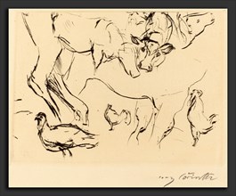 Lovis Corinth, Animal Studies (Verschiedene Tierstudien), German, 1858 - 1925, 1917, drypoint in