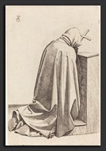 Johann Friedrich Overbeck (German, 1789 - 1869), Praying Monk, 1826, etching with drypoint on chine