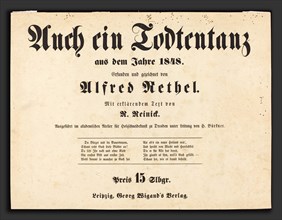 Alfred Rethel (German, 1816 - 1859), Auch ein Todtentanz: Title Page, 1849, typeset printing