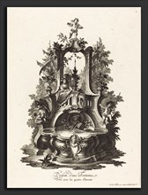 Johann Esaias Nilson (German, 1721 - 1788), Dessein d'une Fontaine orné avec les quatre Elements