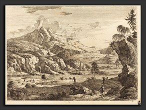Georg Eisenmann (German, active last third 18th century), Mountainous Riverscape with Figures,