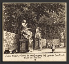 Melchior KÃ¼sel after Johann Wilhelm Baur (German, 1626 - 1683), Gardens, Cardinal Deti, Frascati,
