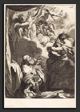 Jeremias Falck (German, c. 1619 - 1677), The Ecstasy of Saint Paul, c. 1655, engraving and etching
