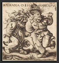 Daniel Hopfer I (German, c. 1470 - 1536), Bolikana and Markolfus, etching and engraving