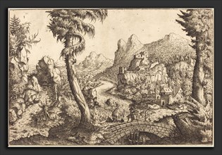 Hans Sebald Lautensack (German, 1524 - 1561-1566), The Flight into Egypt, 1558, etching