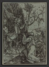 Albrecht DÃ¼rer (German, 1471 - 1528), Joachim and the Angel, c. 1504, woodcut on blue laid paper;