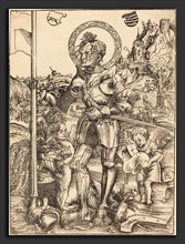 Lucas Cranach the Elder (German, 1472 - 1553), Saint George Standing, with Two Angels, 1506,