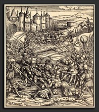 Hans Burgkmair I (German, 1473 - 1531), Battle of the Foot Soldiers with Lances, woodcut