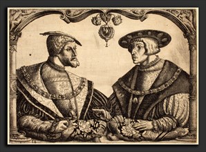 Christoph Bockstorfer (German, 1490 - 1553), Emperors Charles V and Ferdinand I, etching