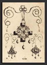 Daniel Mignot (German, active 1593-1596), Pendant with Double Cross at Centre, Surrounded by Four