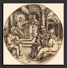 after Master IB, Jesus Preaching in the Temple, engraving