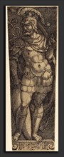 Master IB (German, active c. 1523-1530), Sheath with Warrior, 1528, engraving