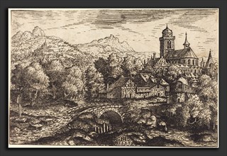 Hans Sebald Lautensack (German, 1524 - 1561-1566), Mountainous Landscape with a Village, 1553,