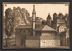 Melchior Lorch (Danish, 1526-1527 - 1583 or after), Turkish Town, 1570, woodcut on laid paper