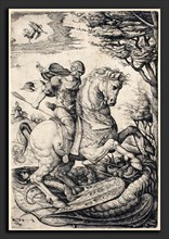 Daniel Hopfer I (German, c. 1470 - 1536), Saint George on Horseback Slaying the Dragon, etching